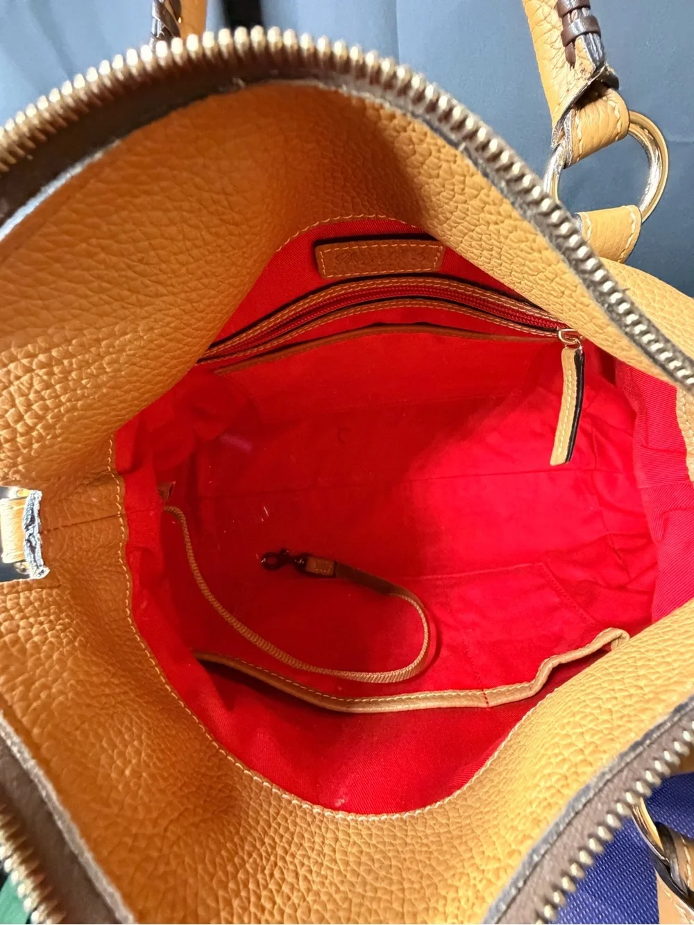 Dooney & Bourke Toffee Pebbled Leather Florentine Satchel